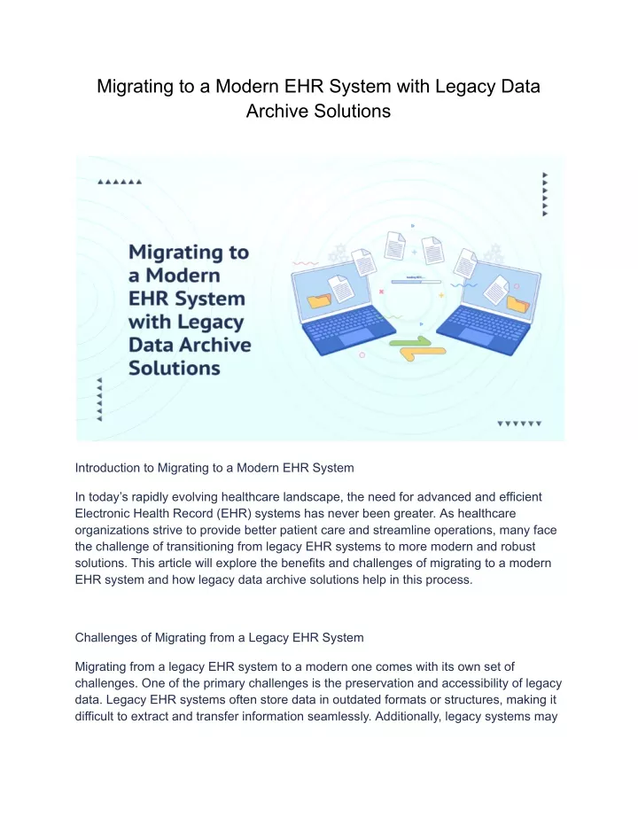 migrating to a modern ehr system with legacy data