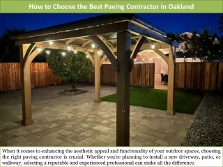 How to Choose the Best Paving Contractor in Oakland