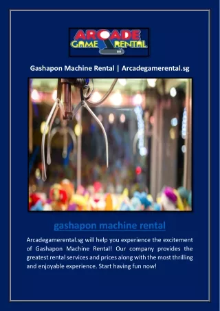 Gashapon Machine Rental | Arcadegamerental.sg