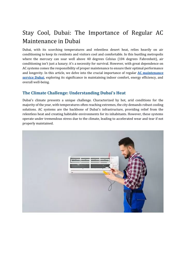 stay cool dubai the importance of regular