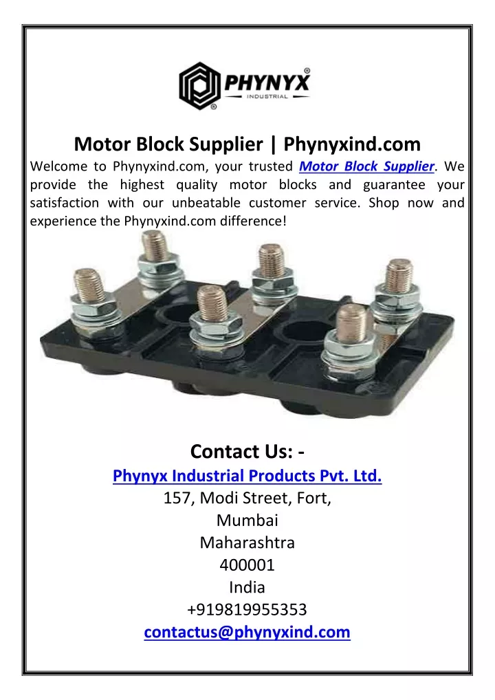 motor block supplier phynyxind com welcome