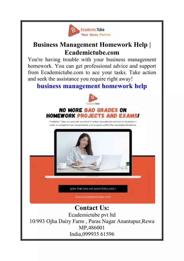 business management homework help ecademictube