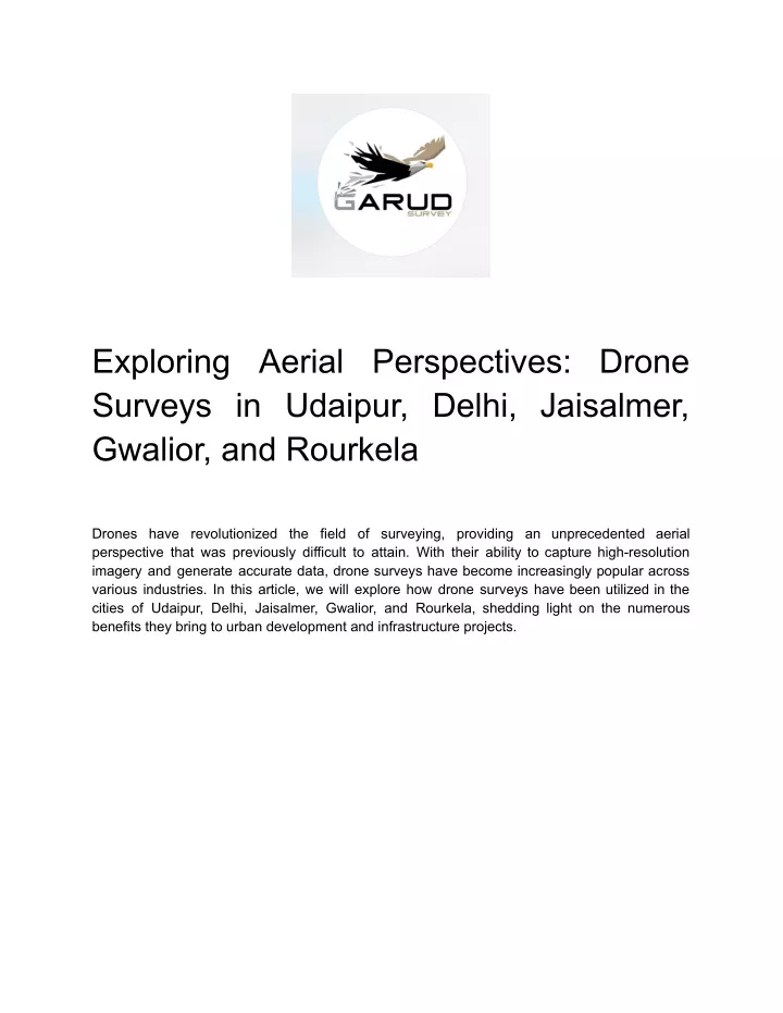 exploring aerial perspectives drone surveys
