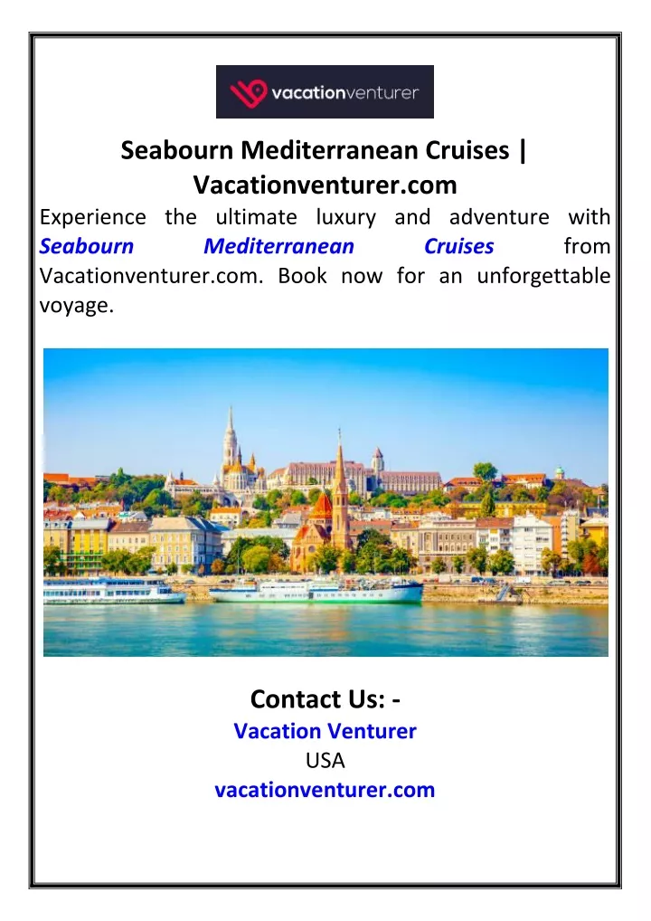 seabourn mediterranean cruises vacationventurer