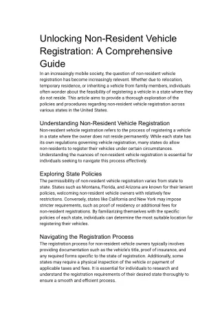 Unlocking Non-Resident Vehicle Registration_ A Comprehensive Guide
