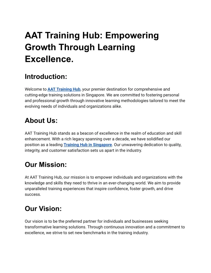 aat training hub empowering growth through