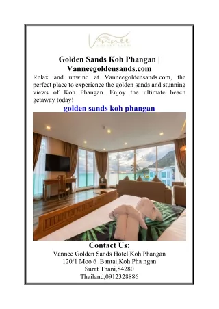 Golden Sands Koh Phangan  Vanneegoldensands.com