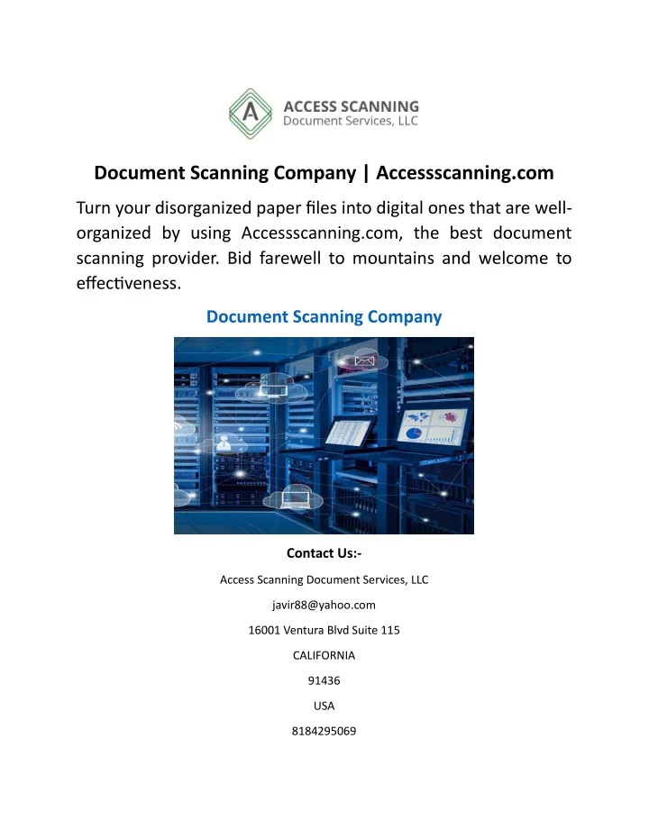 document scanning company accessscanning com