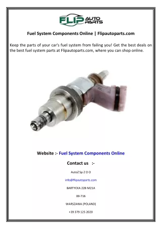 Fuel System Components Online  Flipautoparts.com