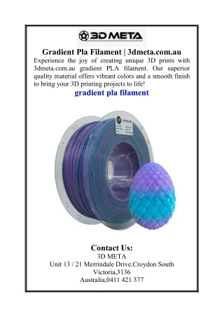 Gradient Pla Filament  3dmeta.com.au