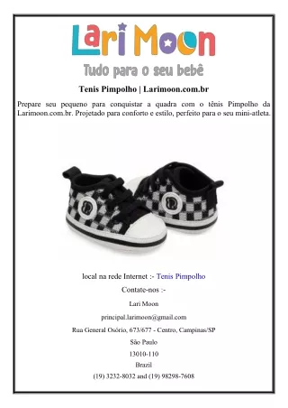 Tenis Pimpolho  Larimoon.com.br