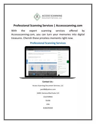 Professional Scanning Services Accessscanning