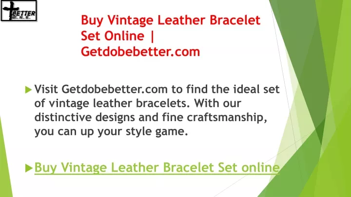 buy vintage leather bracelet set online getdobebetter com