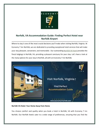 Best Norfolk VA Hotel near Airport and Naval Base