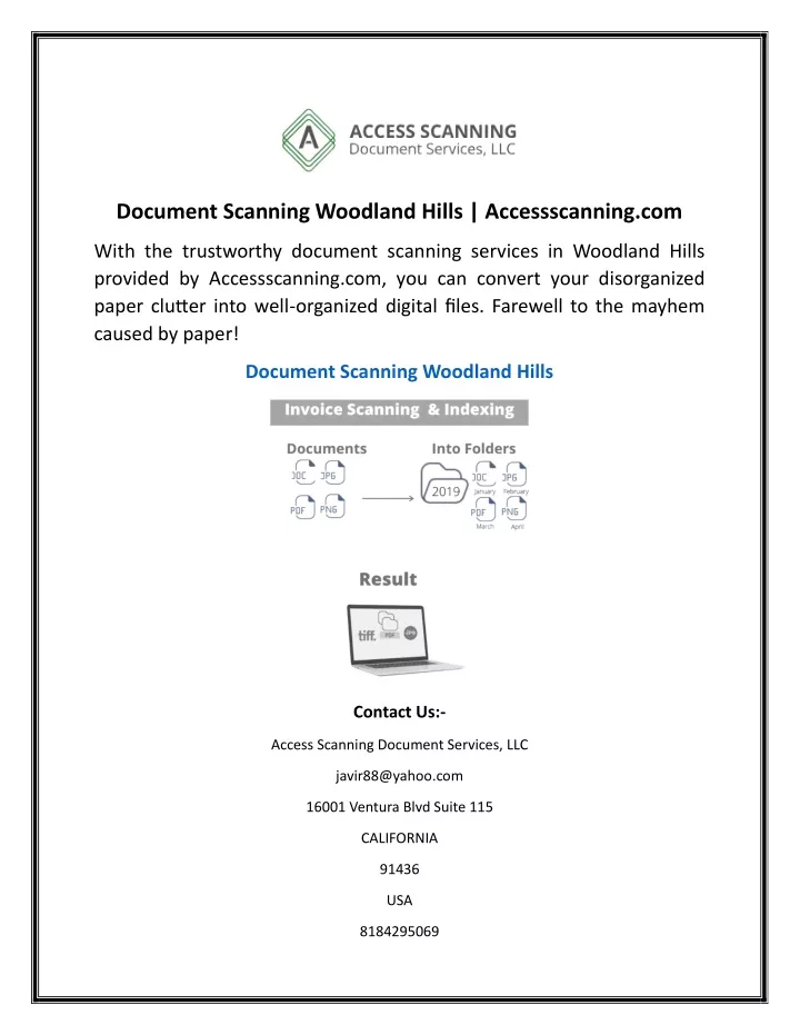 document scanning woodland hills accessscanning