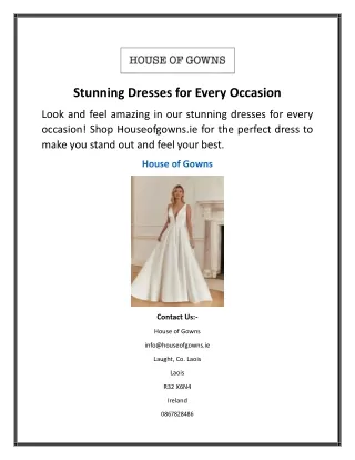 Stunning Dresses for Every Occasion