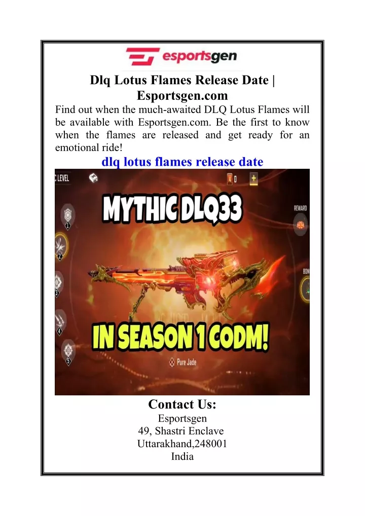dlq lotus flames release date esportsgen com find