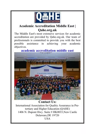 Academic Accreditation Middle East  Qahe.org.uk