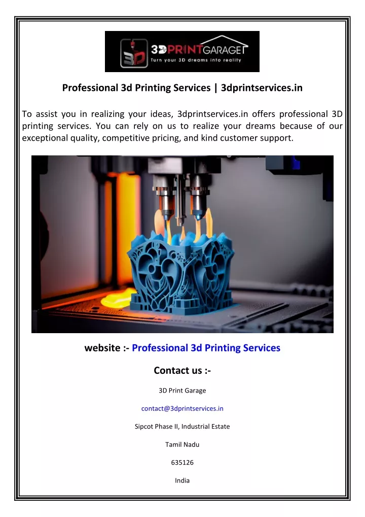 professional 3d printing services 3dprintservices