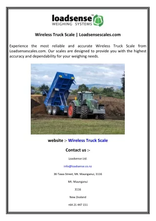 Wireless Truck Scale  Loadsensescales.com