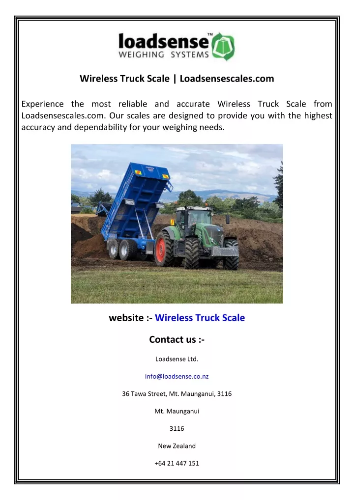 wireless truck scale loadsensescales com