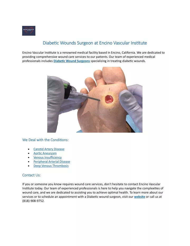 diabetic wounds surgeon at encino vascular