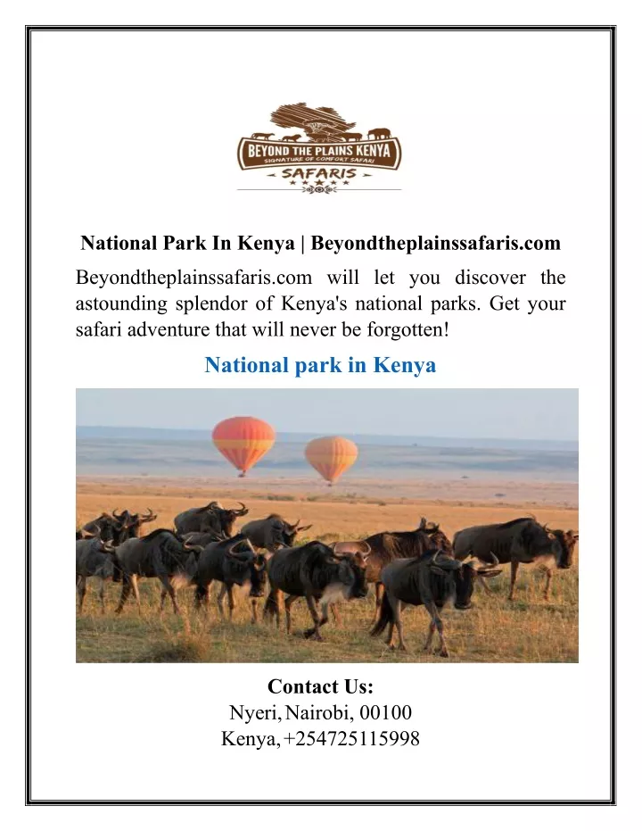national park in kenya beyondtheplainssafaris com