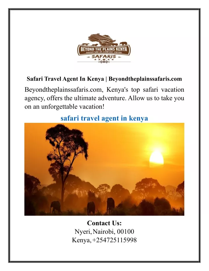 safari travel agent in kenya
