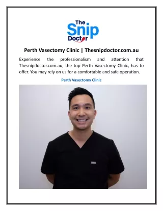 Perth Vasectomy Clinic  Thesnipdoctor.com