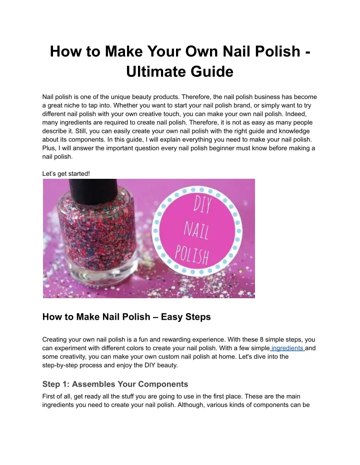 how to make your own nail polish ultimate guide