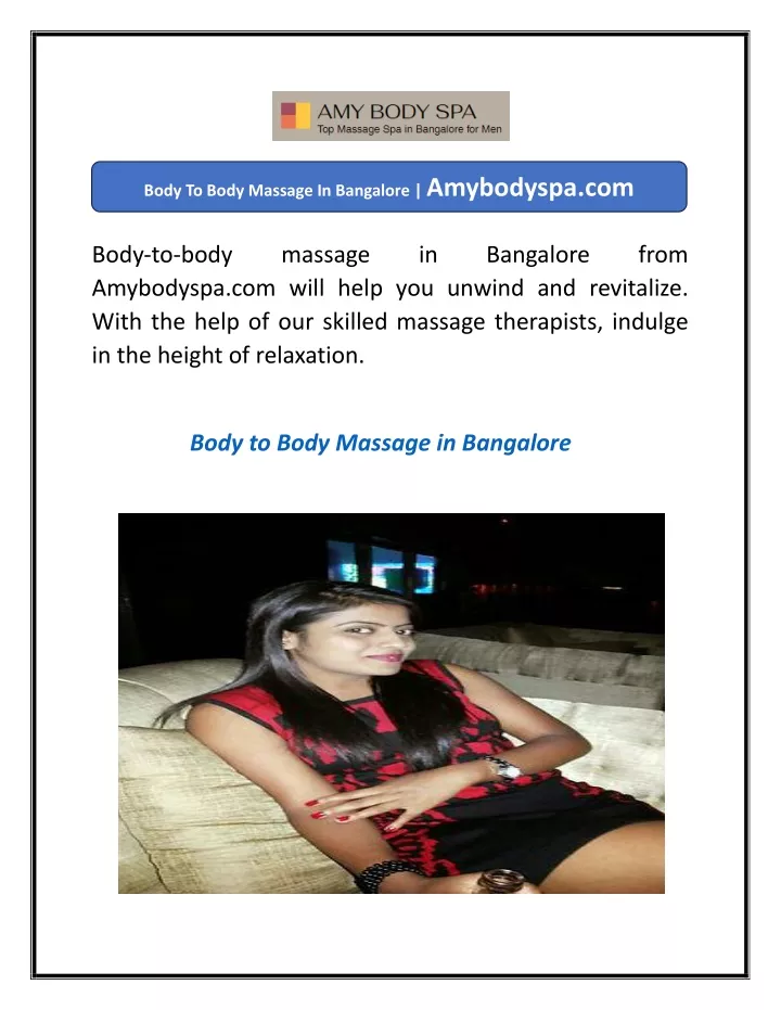 body to body massage in bangalore amybodyspa com