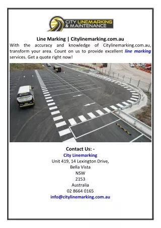 Line Marking Citylinemarking.com.au
