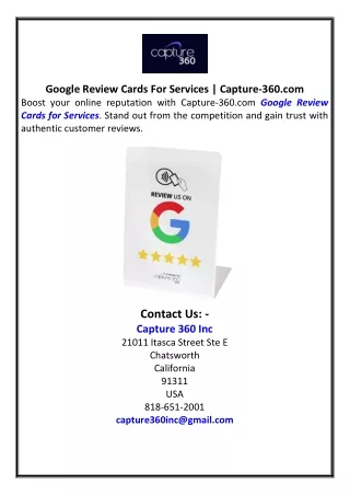 Google Review Cards For Services Capture-360.com