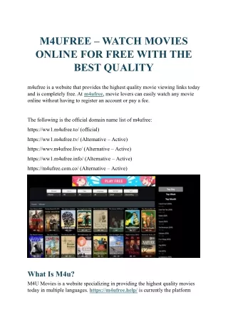 m4ufree watch movies online for free with