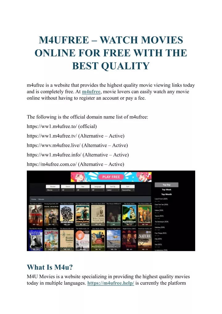 m4ufree watch movies online for free with