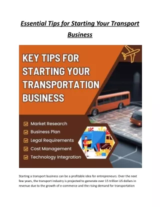Thriving in Transport: Chakib Mansouri's Proven Tips