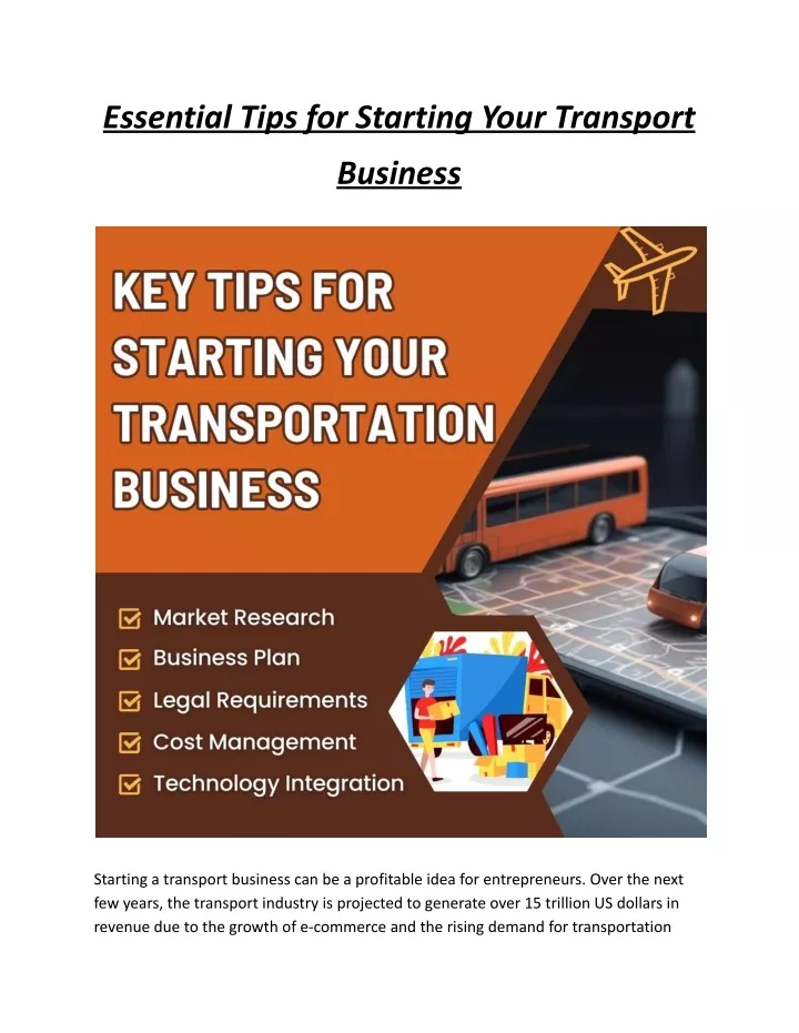 essential tips for starting your transport