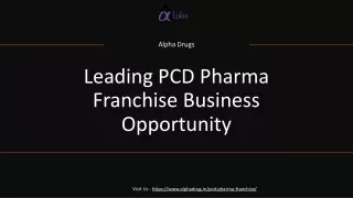 Leading PCD Pharma Franchise Business Opportunity - Alpha Drugs