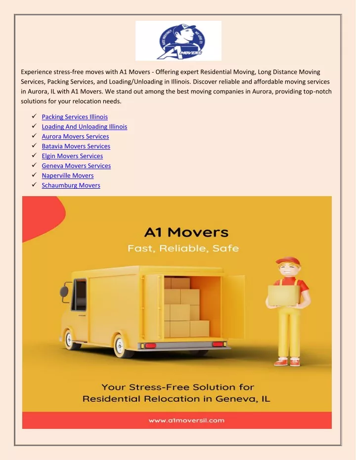 experience stress free moves with a1 movers