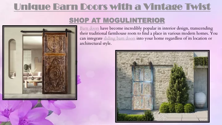 unique barn doors with a vintage twist