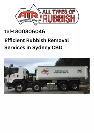 Efficient Rubbish Removal Services in Sydney CBD