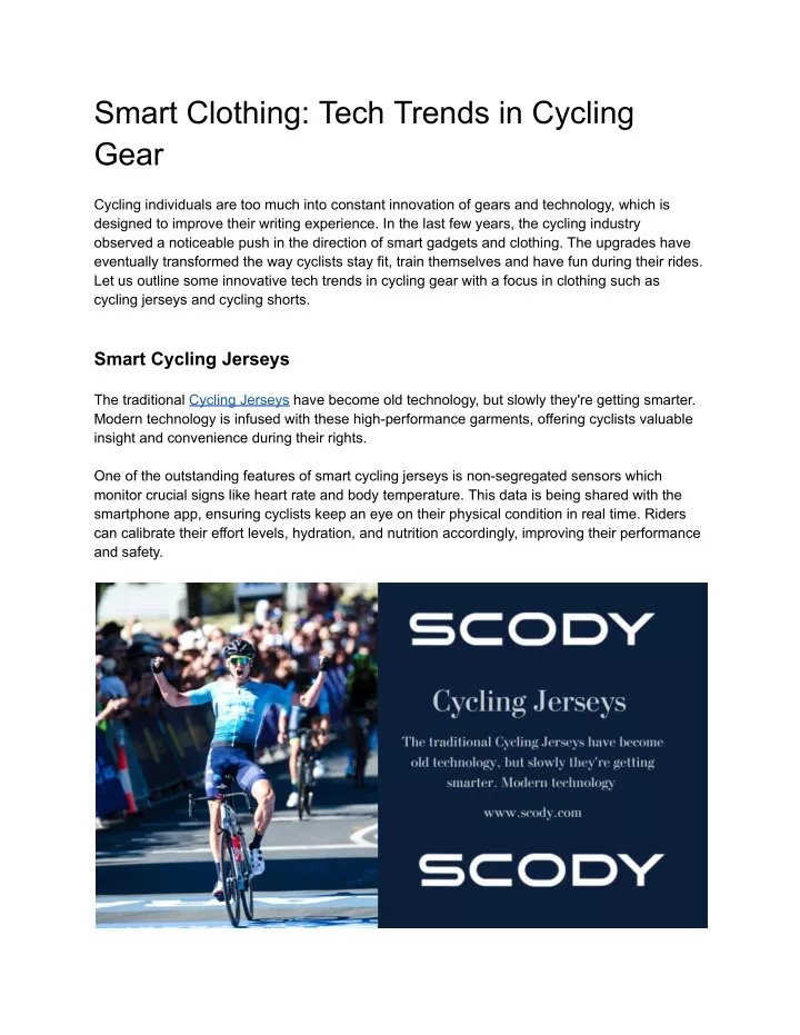 smart clothing tech trends in cycling gear
