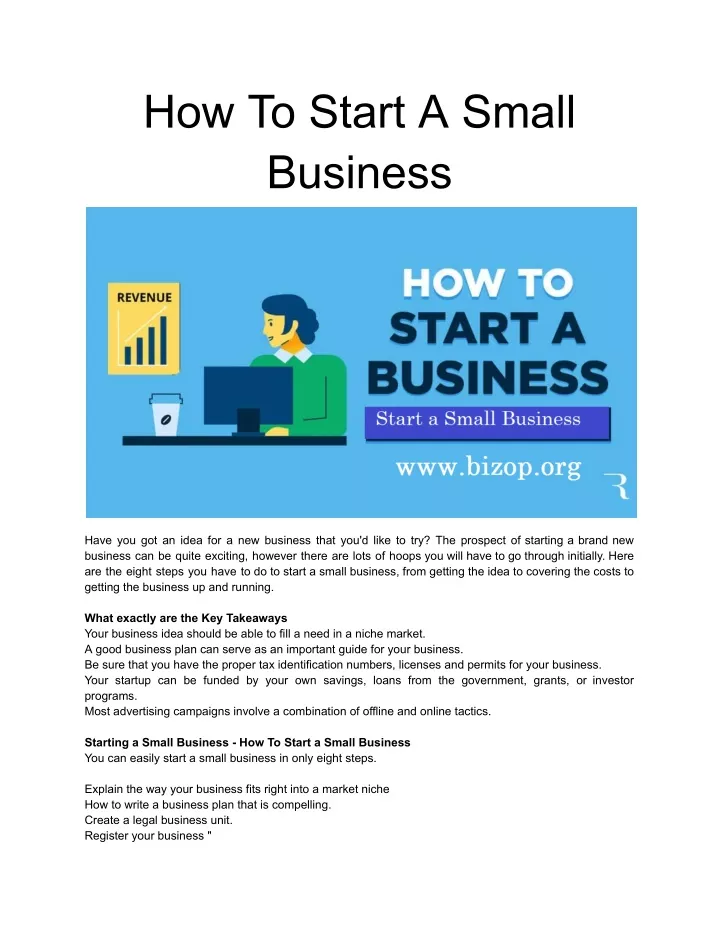 how to start a small business