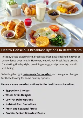 Health-Conscious Breakfast Options In Restaurants