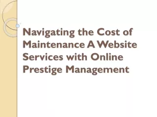 Navigating the Cost of Maintenance A Website Services with Online Prestige Management
