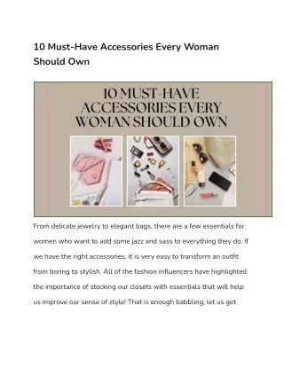 10 Must-Have Accessories Every Woman Should Own