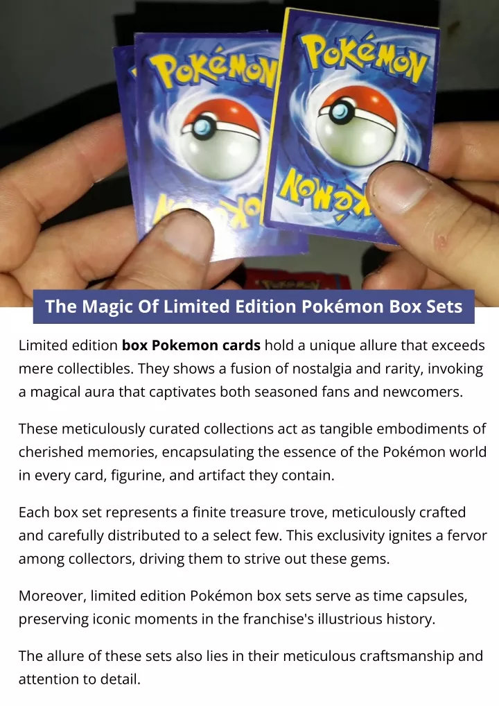 the magic of limited edition pok mon box sets