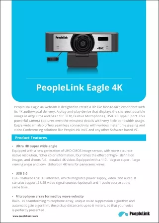 PeopleLink Eagle 4K Webcam | PTZ Cameras - PeopleLink