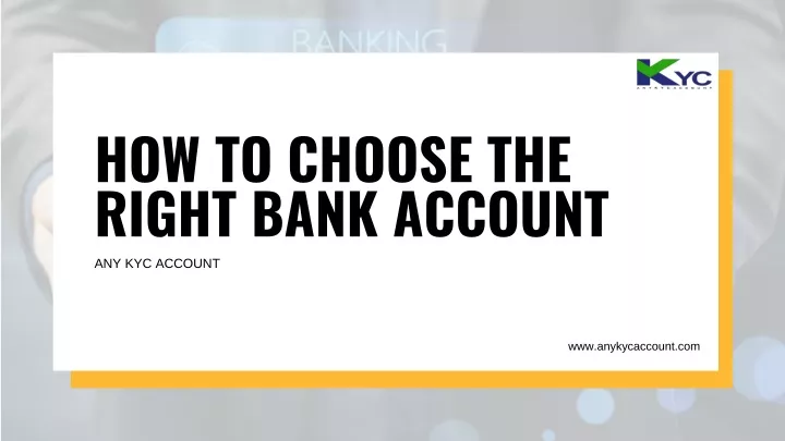 how to choose the right bank account