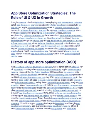 app store optimization strategies the role